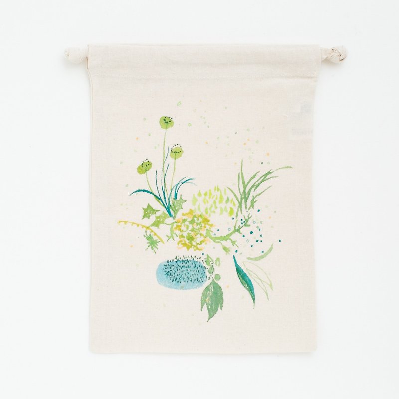 Picture cloth bag - กล่องเก็บของ - ผ้าฝ้าย/ผ้าลินิน สีเขียว