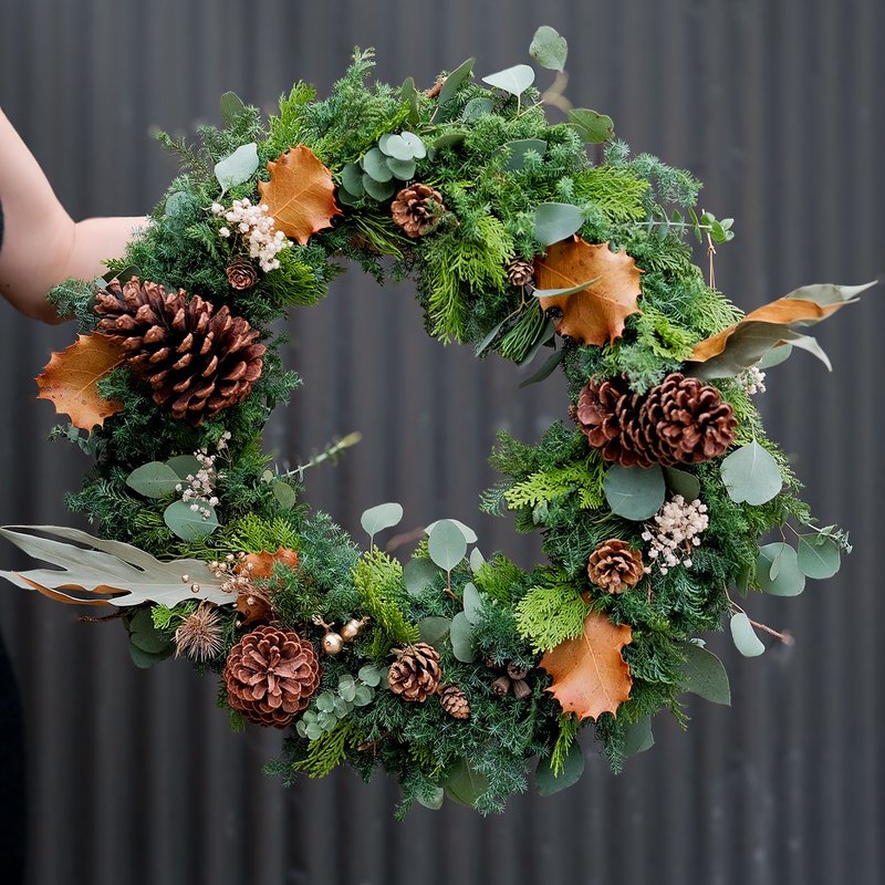 2024 - Wooden Cedar Christmas Wreath/Christmas Gift Exchange Gift Christmas - Dried Flowers & Bouquets - Plants & Flowers Green