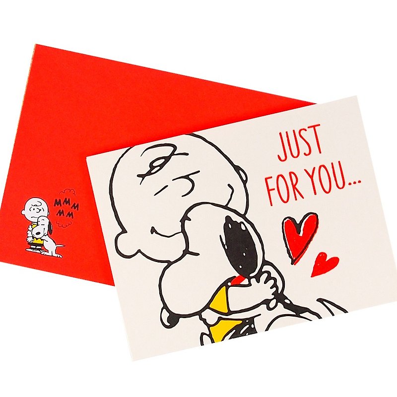Snoopy, I like to hug you the most [Hallmark-Peanuts stereo card multi-purpose] - การ์ด/โปสการ์ด - กระดาษ สีแดง
