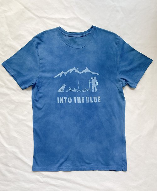 BLUE PHASE 日本製 手染め 藍染 INTO THE BLUE TEE Indigo dye organic cotton Aizome Dog Camp Outdoor