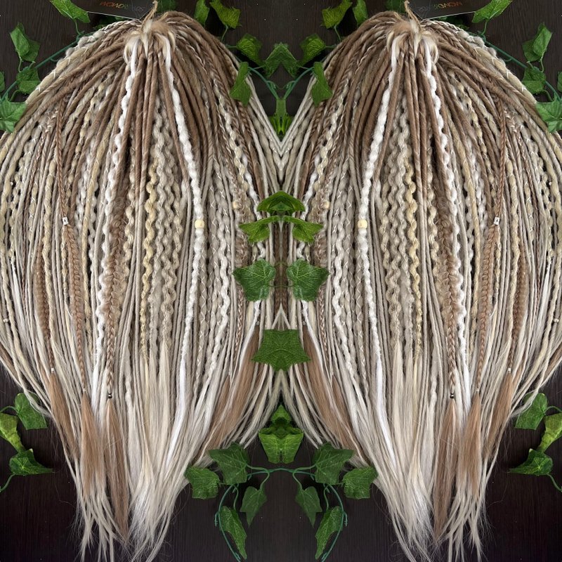 Set Scandinavian Brule Classik Skandi Dreads Ombre Synthetic - 髮夾/髮圈 - 其他人造纖維 銀色