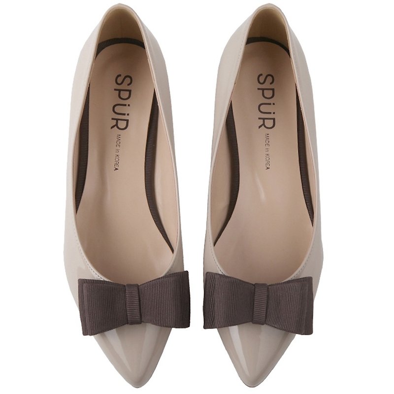 SPUR Cherish Lady Flats JS8012 BEIGE - Women's Leather Shoes - Faux Leather 