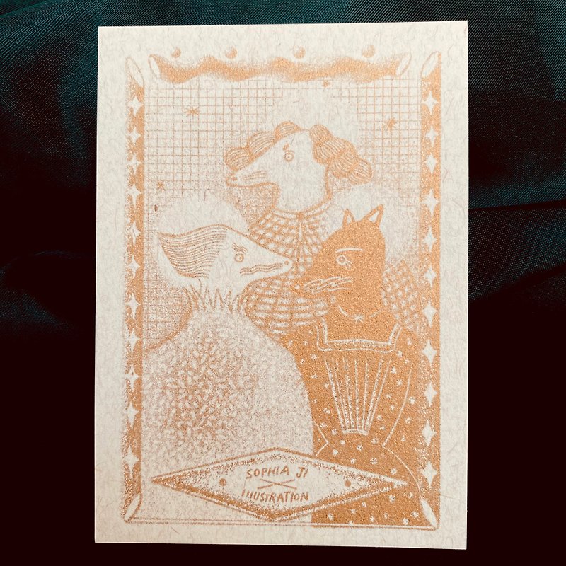 Stencil Risograph Card | Sophia Ji - Cards & Postcards - Paper Gold