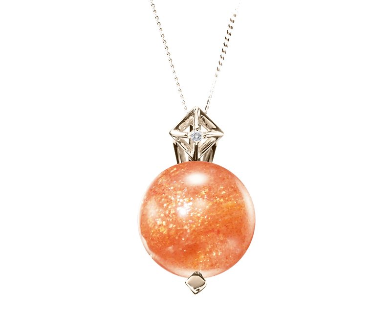 Sunstone Gold Necklace, Sacral Chakra Tangerine Quartz, 14k Sunstone Pendant - สร้อยคอทรง Collar - เครื่องประดับ สีส้ม