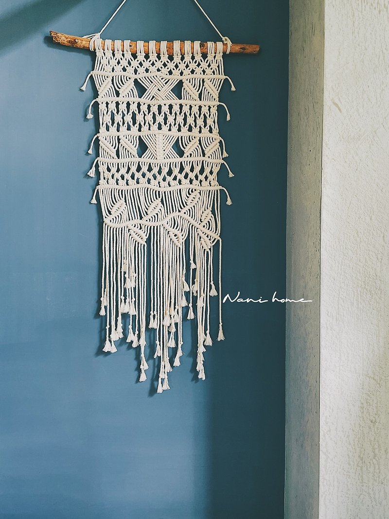 Southern French style-macrame woven wall hanging order - อื่นๆ - ผ้าฝ้าย/ผ้าลินิน ขาว