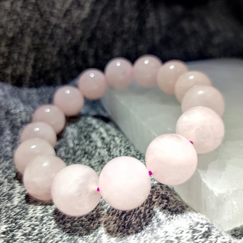 Double W 天然水晶創作館 【訂製品】 馬粉 粉晶 Rose Quartz 6-12mm 天然水晶