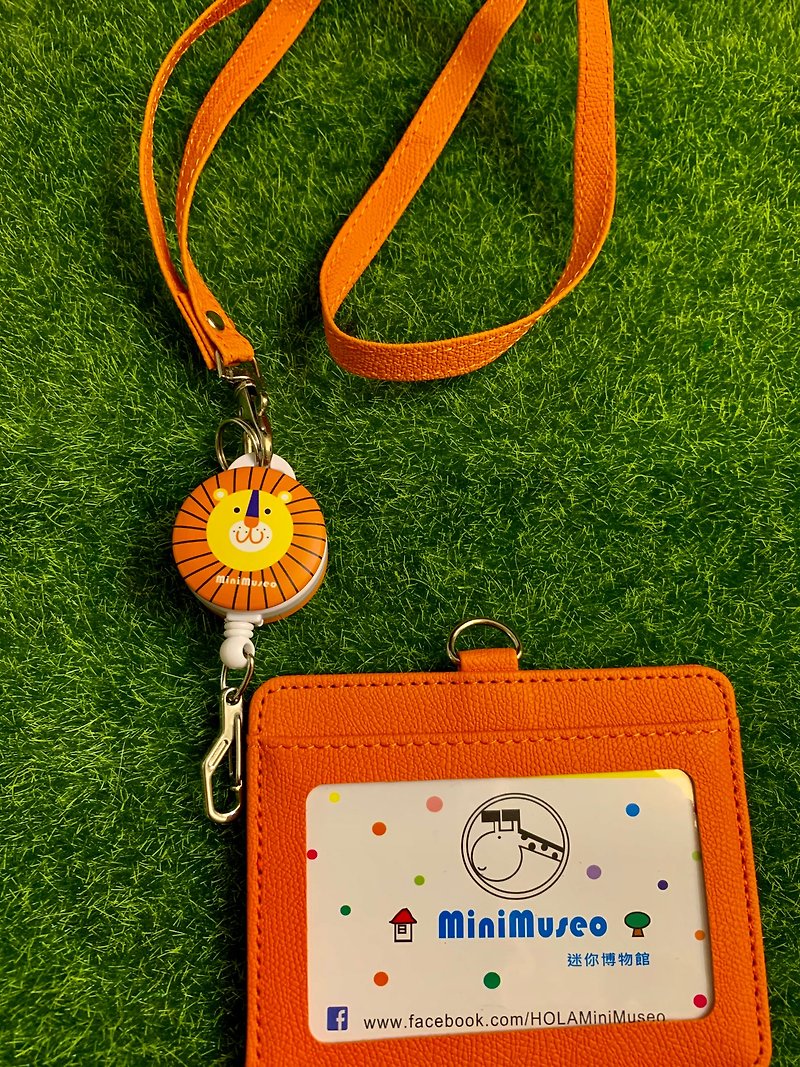 MiniMuseo Mini Museum Round Lion Telescopic Card Set Ticket Card Holder Certificate Set - ID & Badge Holders - Other Materials Orange