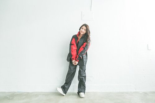 Outperform 奧德蒙雨衣專賣店 勁馳率性兩件式雨衣-黑/紅