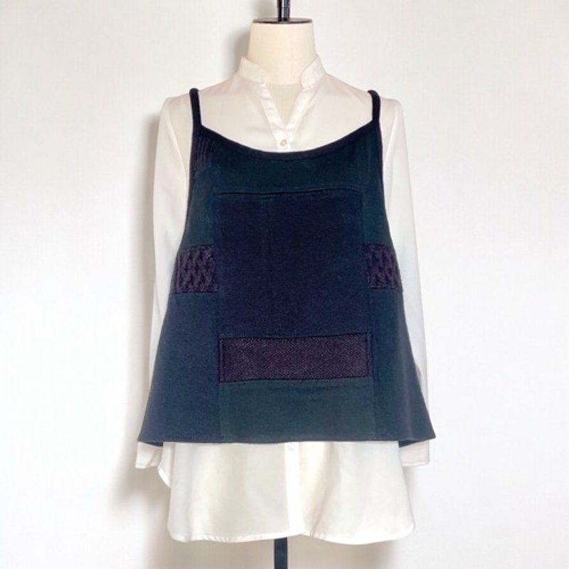 Pinkoi Proxy Purchase -  Knit Camisole [Shipping Included] Vintage Remake Black - Women's Tops - Cotton & Hemp 