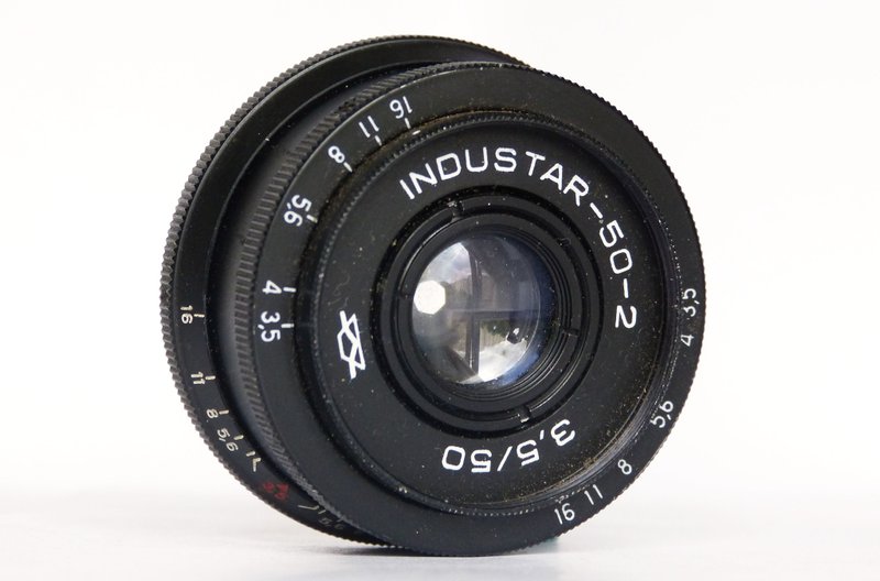 tested Industar 50-2 Soviet black pancake lens SLR 3.5/50 M42 mount KMZ Zenit - Cameras - Other Materials Black