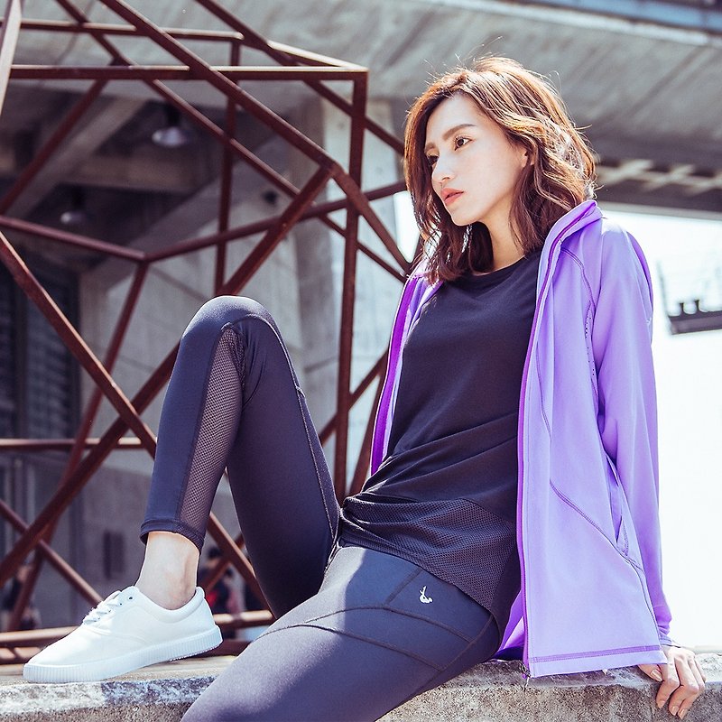 [MACACA]air-flow UV sun protection jacket - ASA4143 purple - Women's Yoga Apparel - Polyester Purple