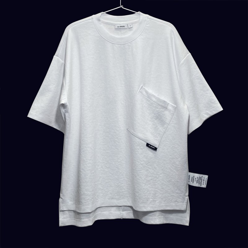 6:25am Pocket Tee - 白色 - 帽T/大學T - 棉．麻 