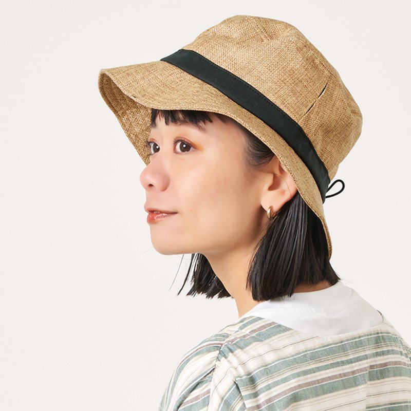 UV Protection Straw Style Bucket Hat, Heat-Blocking bucket hat, Beach Sun Hat, - Hats & Caps - Other Materials Khaki