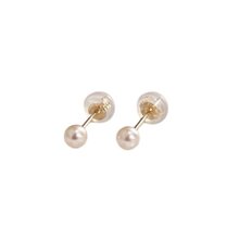 一粒パールピアス 無調色 あこや真珠 7-7.5/7.5-8/8-8.5/8.5-9