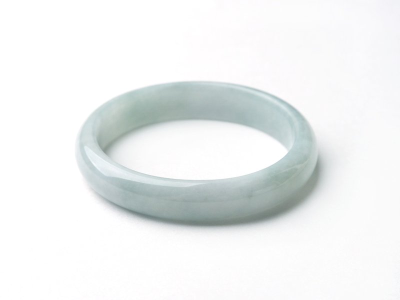 Ruyan | Thin waxy type/light blue/thin imperial concubine bracelet/hand circumference 16-16.5 | natural grade A jadeite bracelet - Bracelets - Jade Blue