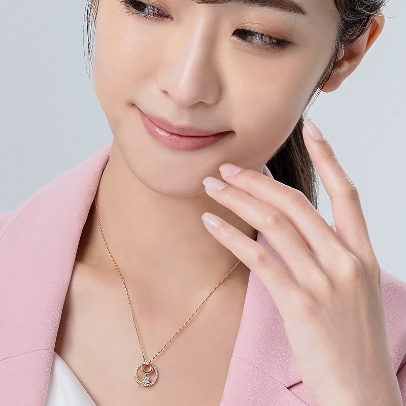 Mother's Day gift Jinghua Diamond 18K total 0.22 carat diamond necklace pendant Waltz Series IV - Necklaces - Diamond 