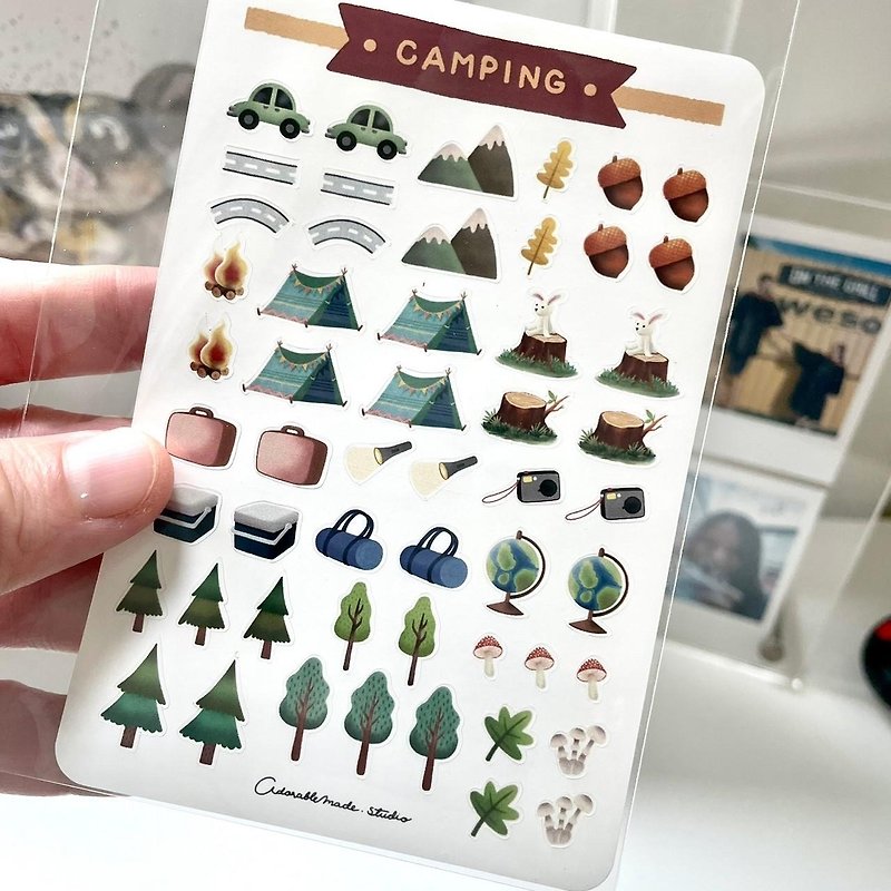 Planner Sticker : Camping - Stickers - Waterproof Material 