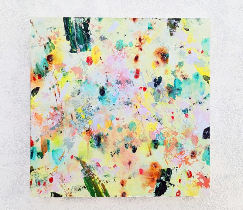 私の部屋  油彩原画 - 海報/掛畫/掛布 - 木頭 黃色