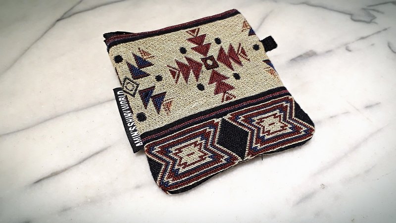 AMIN'S SHINY WORLD hand-made ethnic style weaving small change bag f - Coin Purses - Cotton & Hemp Multicolor