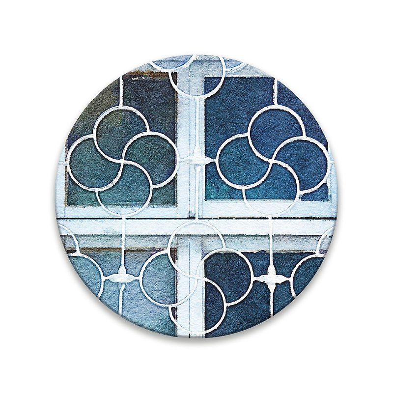 Old House Yan – Watercolor Barrel Flower Coaster – Rotating - ที่รองแก้ว - ดินเผา 