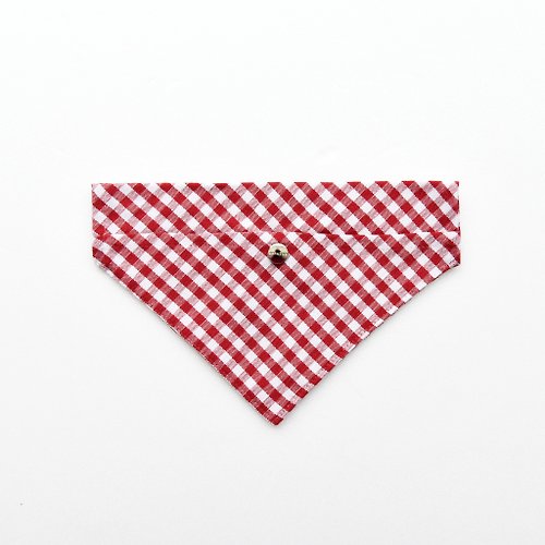 ZAZAZOO 【Outlet絕版品】寵物紅白格領巾-不含項圈、牽繩