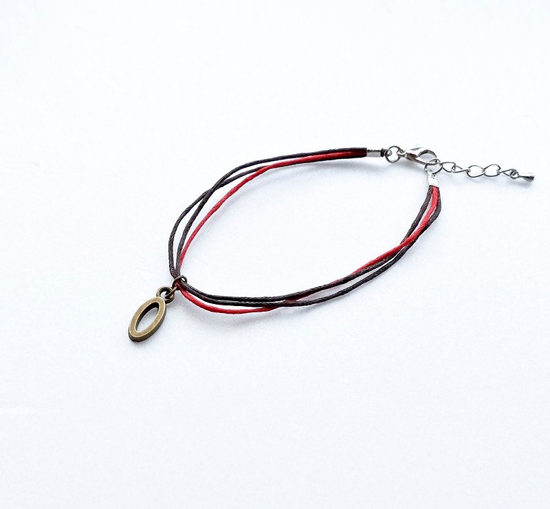 Lover's red line optional English letter woven bracelet custom Christmas Valentine's Day gift - Bracelets - Waterproof Material Red