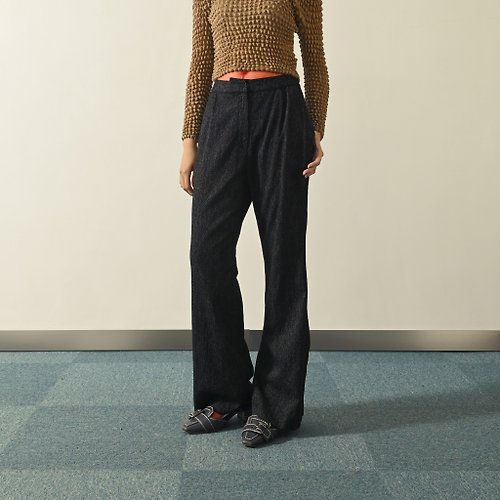 那舒比古著 NaSuBi Vintage 【NaSuBi Vintage】LANVIN羊毛花呢日本製古著長褲