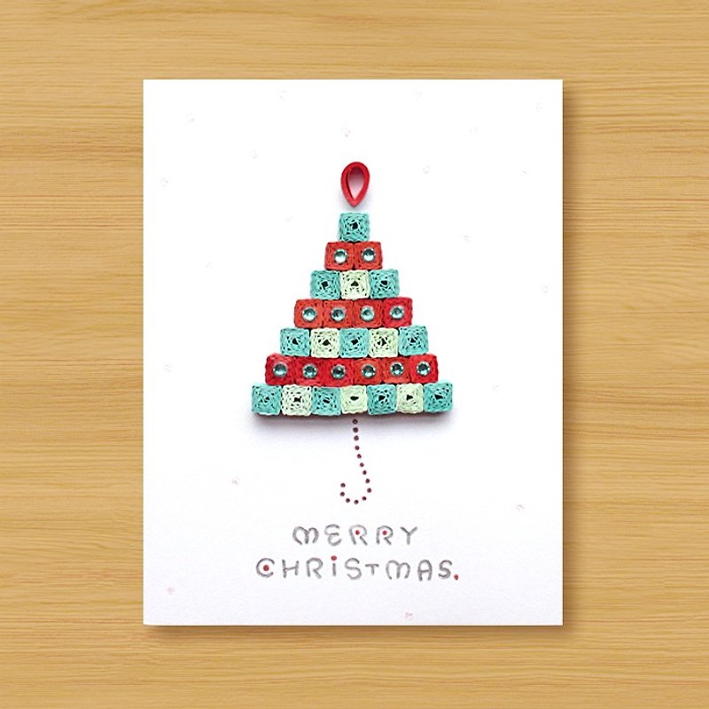 Handmade Roll Paper Card_ Fairytale World Christmas Greetings_MERRY CHRISTMAS_A - การ์ด/โปสการ์ด - กระดาษ สีแดง