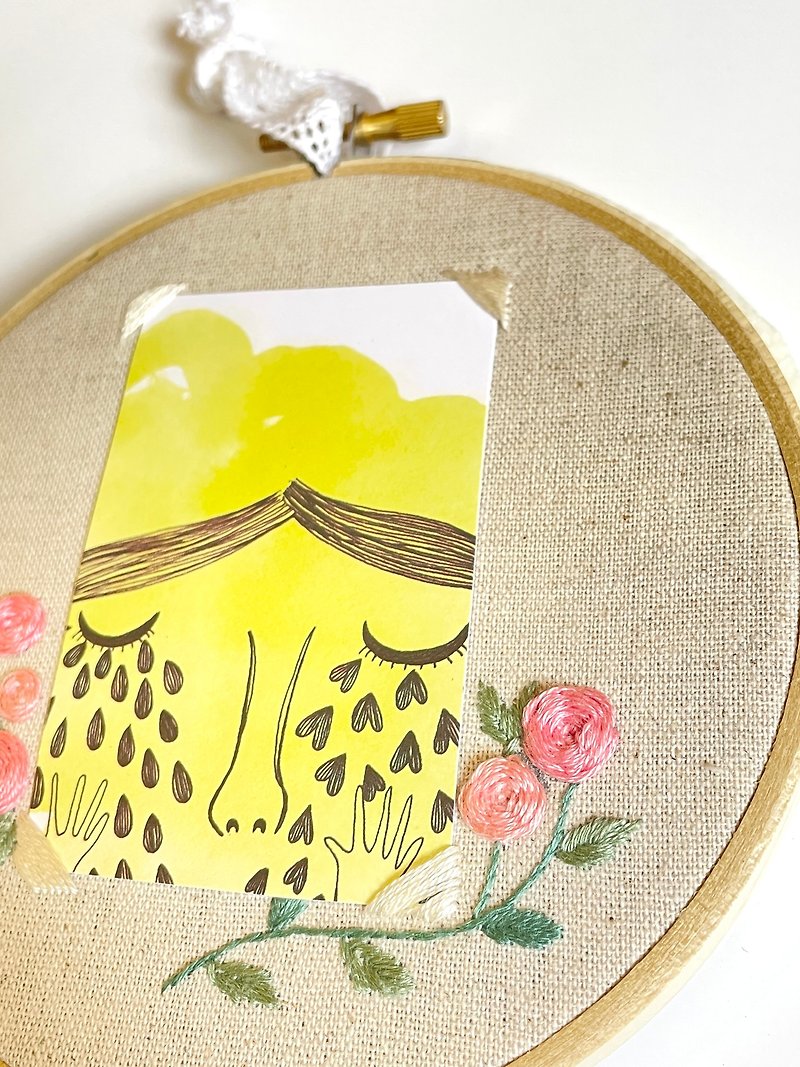 [Ms. Fang's Handmade] Store Memories Embroidery Flower Photo Frame Mother's Day Gift Graduation Gift - กรอบรูป - ผ้าฝ้าย/ผ้าลินิน หลากหลายสี