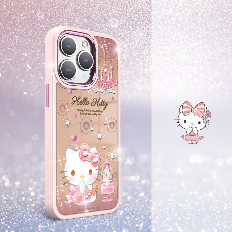 三麗鷗 iPhone 15 14系列軍規防摔合金框鏡面手機殼-燭光凱蒂 - 手機殼/手機套 - 其他材質 多色