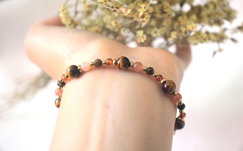 Crystal Bracelet | With Stone| Stone| Orange Stone| Bronze| Lucky - Bracelets - Crystal Orange