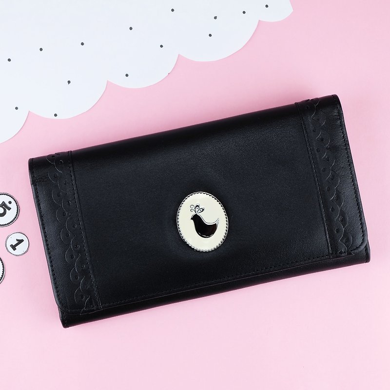 BLACK Cony Cake Long Wallet  / Cow Leather - Wallets - Genuine Leather Black