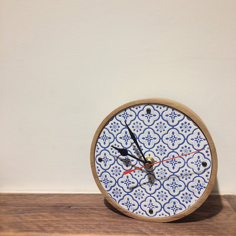 セラミックウッド時計 - 時計 - 木製 ブルー