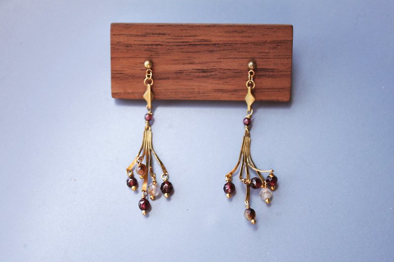 Tillandsia - earring  clip-on earring - Earrings & Clip-ons - Copper & Brass Red