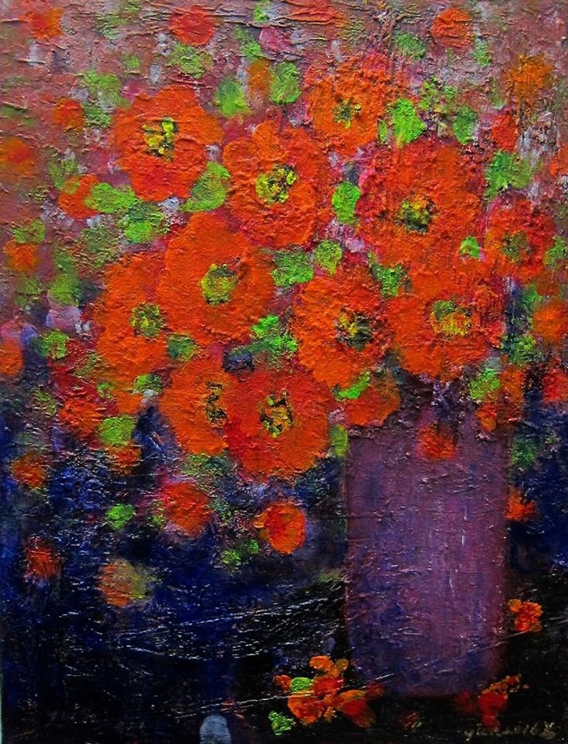 Jiang Yun 's Oil Painting Creation - Posters - Acrylic Orange