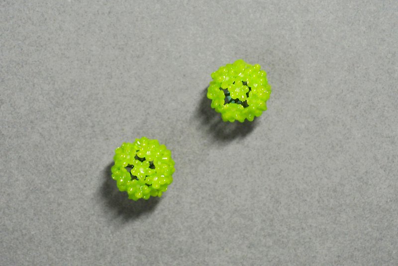 Flower Ball (Green) Earrings - Earrings & Clip-ons - Paper Green