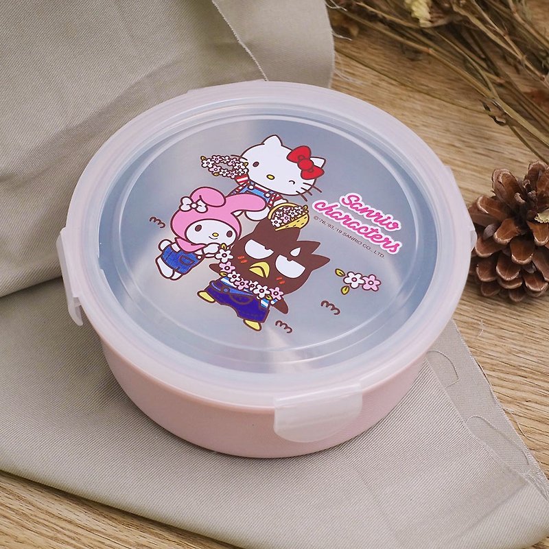Hello Kitty不鏽鋼隔熱碗-明星總動員(粉色款)  台灣製 - 便當盒/飯盒 - 不鏽鋼 粉紅色