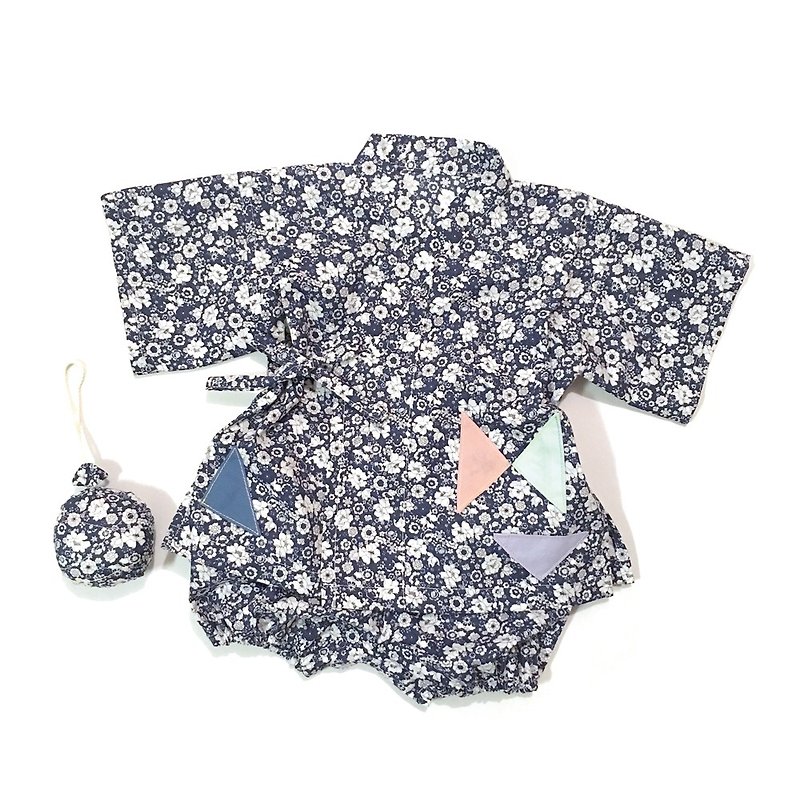 JINBEI   Japanese summer clothes Kimono of the baby - ของขวัญวันครบรอบ - ผ้าฝ้าย/ผ้าลินิน สีน้ำเงิน