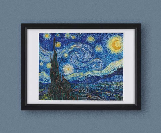 世界的に有名な小さな額入り絵画】ゴッホ「星月夜」 - ショップ