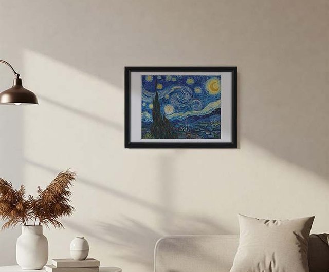 世界的に有名な小さな額入り絵画】ゴッホ「星月夜」 - ショップ