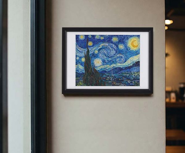 世界的に有名な小さな額入り絵画】ゴッホ「星月夜」 - ショップ