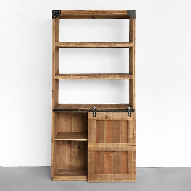 Myron retro slide rail high cabinet CU049 - Bookshelves - Wood Brown