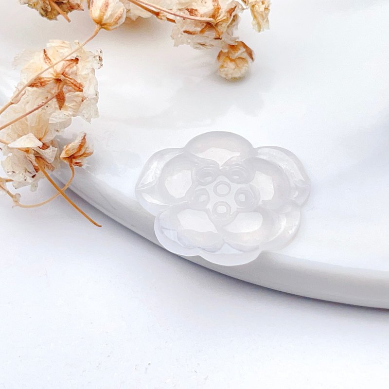 高冰種翡翠花 | 戒面 | 天然緬甸玉翡翠A貨 - 金工/飾品 - 玉石 透明