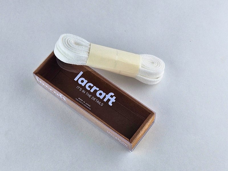 Single layered white cotton shoelace - Soft【Made in Japan】 - Other - Cotton & Hemp White