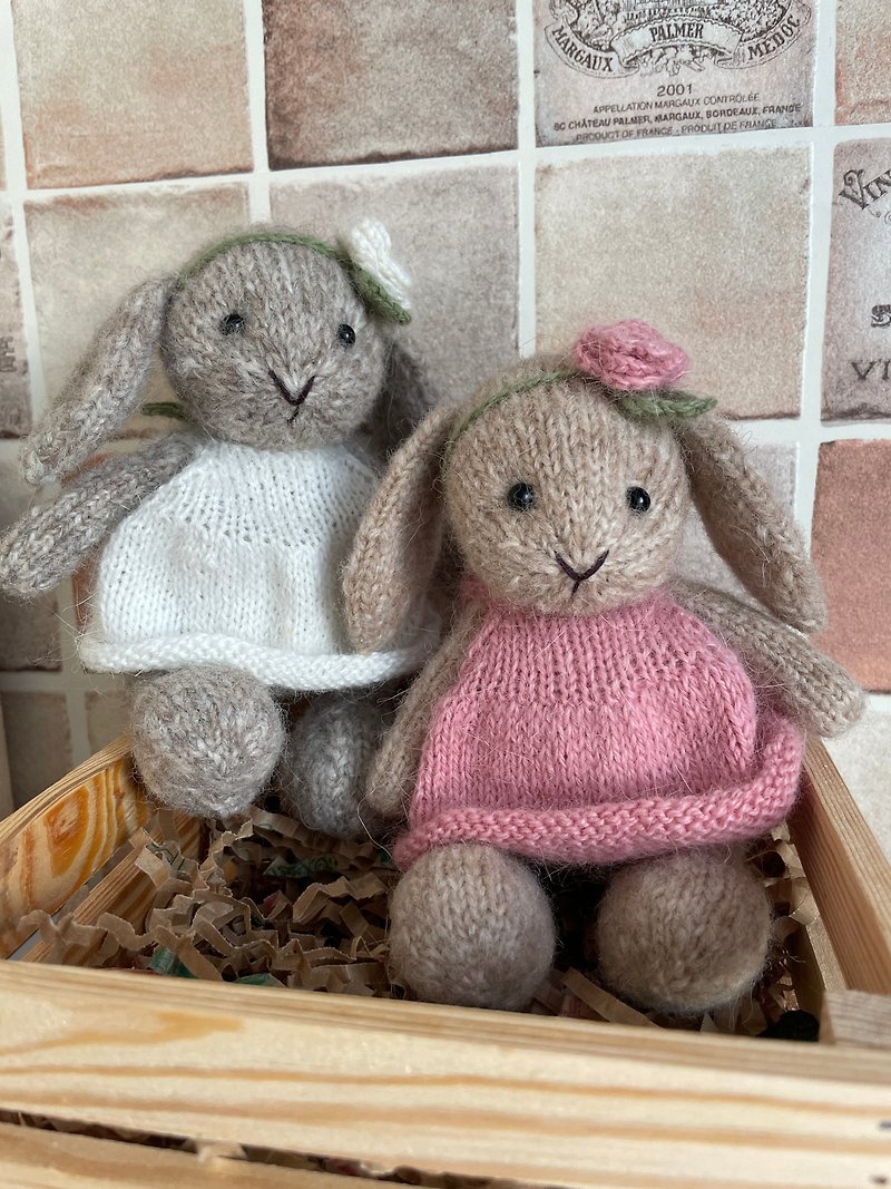 Stuffed bunny toy, Easter bunny, Easter toddler gift - 寶寶/兒童玩具/玩偶 - 羊毛 白色
