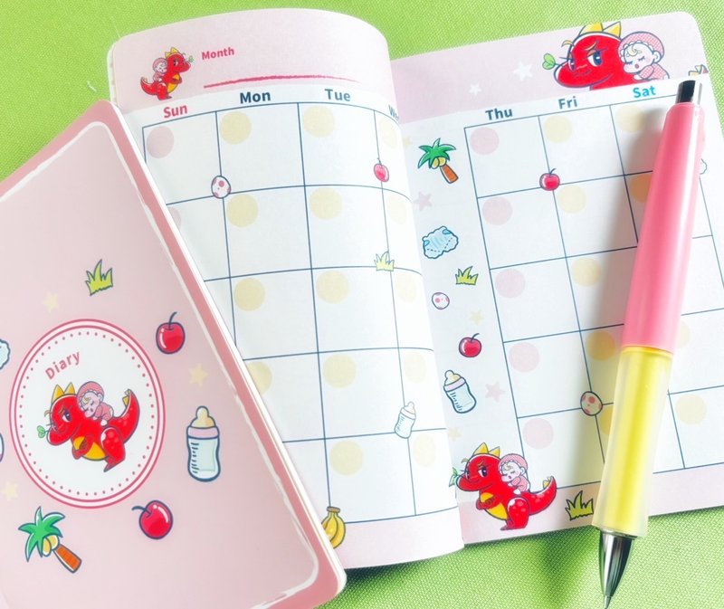 Parenting Dinosaur's Monthly Planner - Now on Sale - สมุดบันทึก/สมุดปฏิทิน - กระดาษ สึชมพู