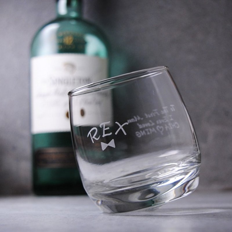 270cc [MR. Mr.] tumbler (flat bottom conical unable) whiskey cup boyfriend customized gift Shaker - แก้วไวน์ - แก้ว สีเทา