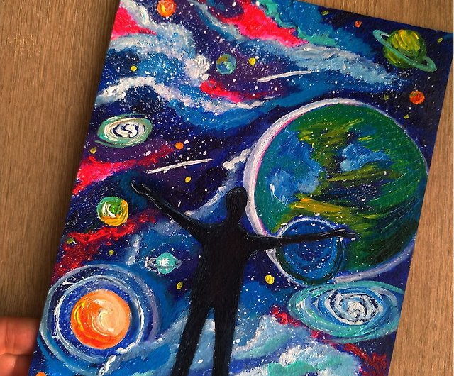 Cosmos painting Original Art Space oil painting Galaxy Art Starry