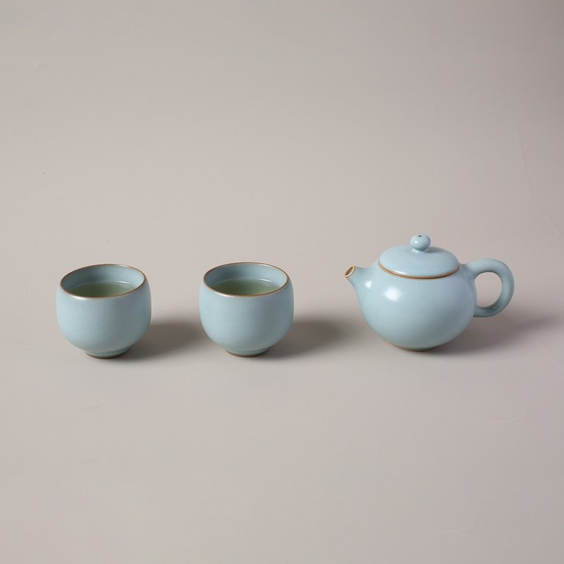 陸寶LOHAS 汝窯 西施望月茶組 1壺2杯 茶具組 - 茶壺/茶杯/茶具 - 陶 
