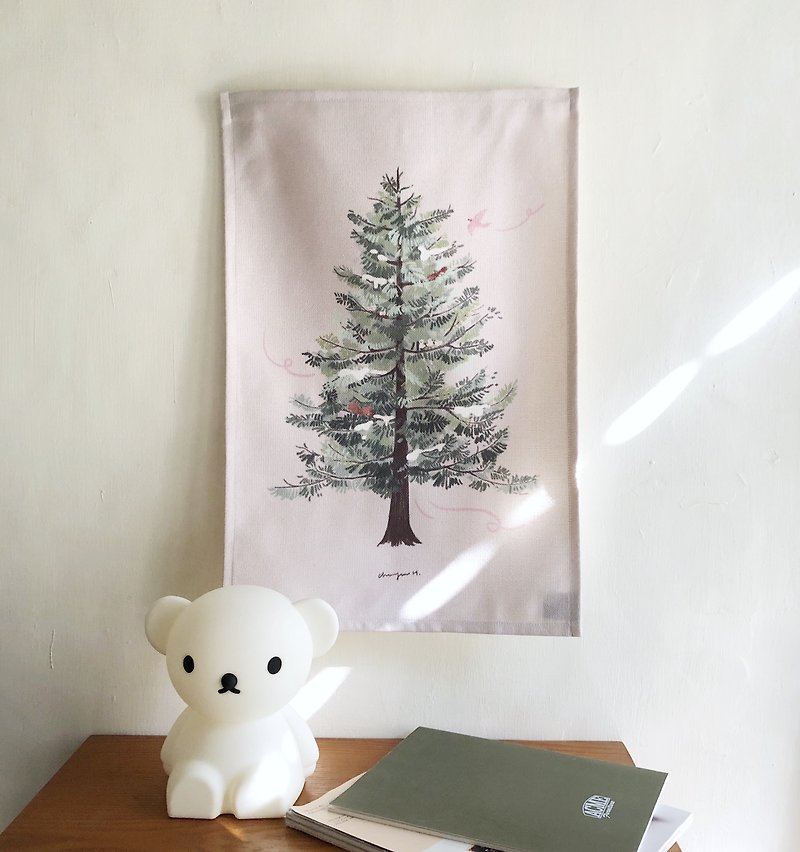 【Chuyun H.】クリスマスモミの木飾り吊り下げ布 - ポスター・絵 - コットン・麻 ホワイト